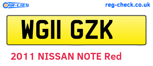 WG11GZK are the vehicle registration plates.