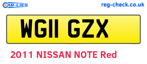 WG11GZX are the vehicle registration plates.