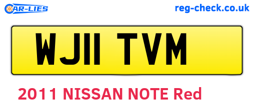 WJ11TVM are the vehicle registration plates.