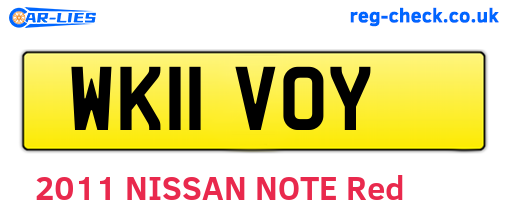 WK11VOY are the vehicle registration plates.