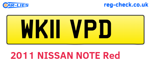 WK11VPD are the vehicle registration plates.