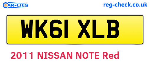 WK61XLB are the vehicle registration plates.