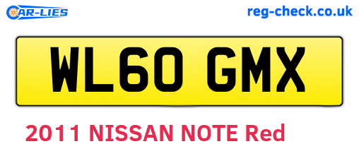 WL60GMX are the vehicle registration plates.