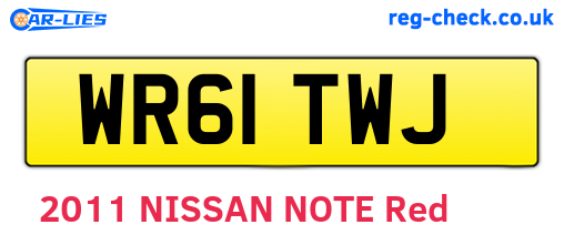 WR61TWJ are the vehicle registration plates.