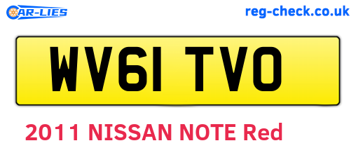 WV61TVO are the vehicle registration plates.