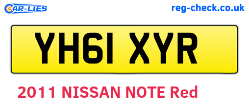 YH61XYR are the vehicle registration plates.