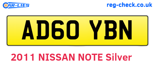 AD60YBN are the vehicle registration plates.
