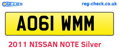 AO61WMM are the vehicle registration plates.