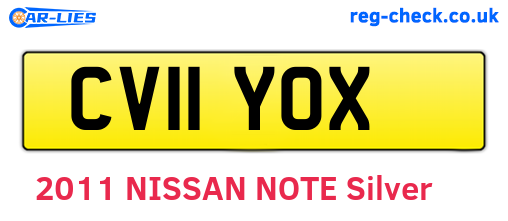 CV11YOX are the vehicle registration plates.