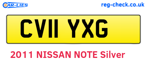 CV11YXG are the vehicle registration plates.