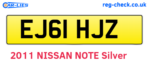 EJ61HJZ are the vehicle registration plates.