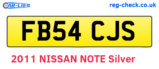 FB54CJS are the vehicle registration plates.