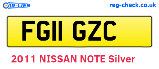 FG11GZC are the vehicle registration plates.
