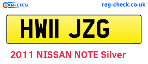 HW11JZG are the vehicle registration plates.