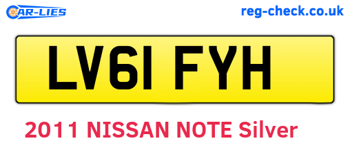 LV61FYH are the vehicle registration plates.