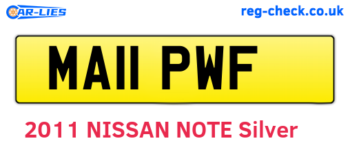 MA11PWF are the vehicle registration plates.