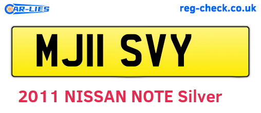 MJ11SVY are the vehicle registration plates.