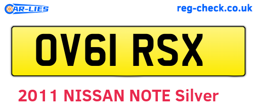 OV61RSX are the vehicle registration plates.
