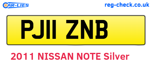 PJ11ZNB are the vehicle registration plates.
