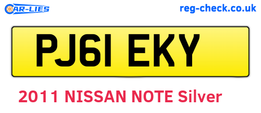 PJ61EKY are the vehicle registration plates.