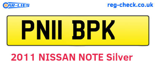 PN11BPK are the vehicle registration plates.
