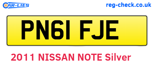 PN61FJE are the vehicle registration plates.