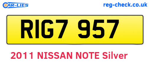 RIG7957 are the vehicle registration plates.
