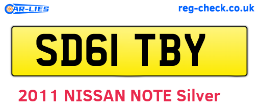 SD61TBY are the vehicle registration plates.