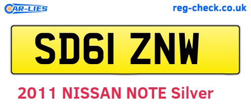 SD61ZNW are the vehicle registration plates.