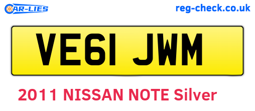 VE61JWM are the vehicle registration plates.