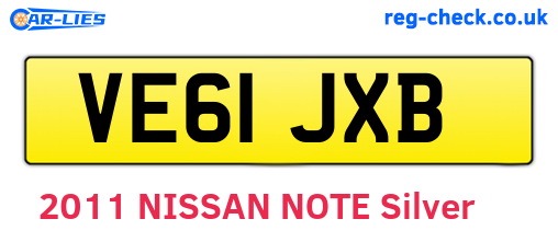 VE61JXB are the vehicle registration plates.