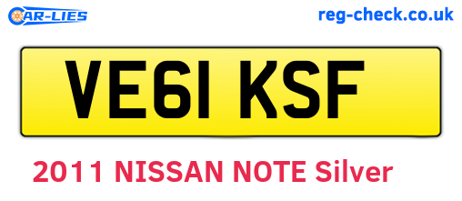 VE61KSF are the vehicle registration plates.