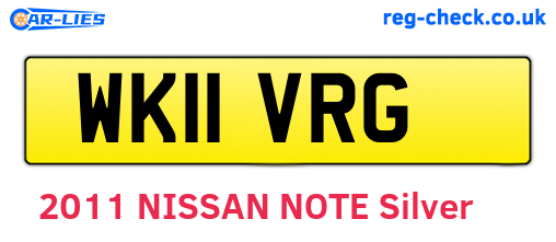 WK11VRG are the vehicle registration plates.