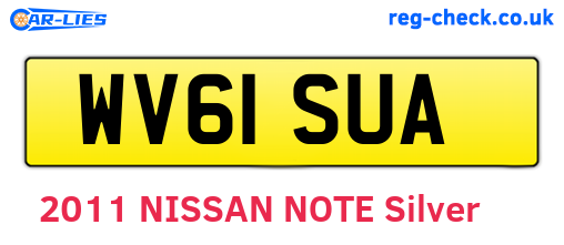 WV61SUA are the vehicle registration plates.