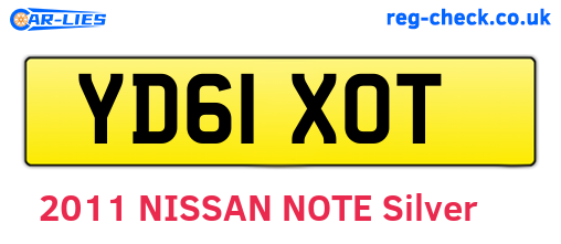 YD61XOT are the vehicle registration plates.