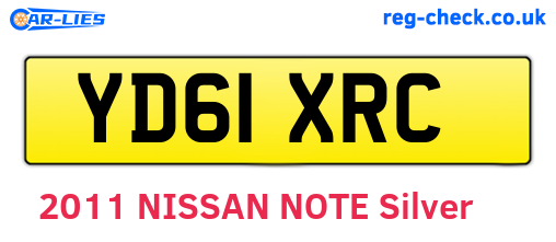 YD61XRC are the vehicle registration plates.