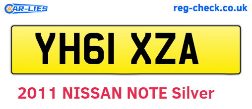 YH61XZA are the vehicle registration plates.