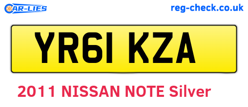 YR61KZA are the vehicle registration plates.