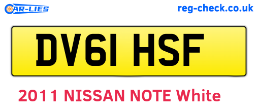 DV61HSF are the vehicle registration plates.