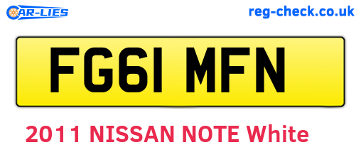 FG61MFN are the vehicle registration plates.