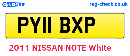 PY11BXP are the vehicle registration plates.