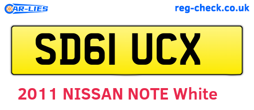 SD61UCX are the vehicle registration plates.