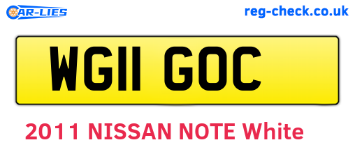 WG11GOC are the vehicle registration plates.