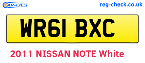WR61BXC are the vehicle registration plates.