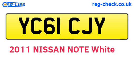 YC61CJY are the vehicle registration plates.