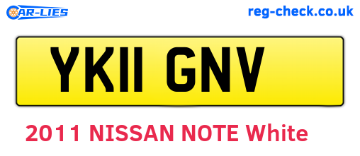 YK11GNV are the vehicle registration plates.