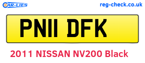 PN11DFK are the vehicle registration plates.