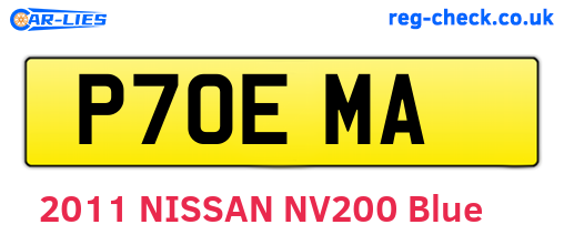 P70EMA are the vehicle registration plates.