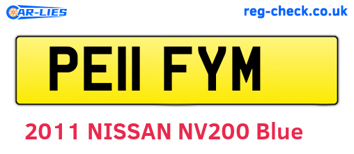 PE11FYM are the vehicle registration plates.