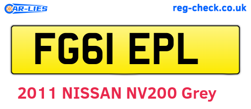 FG61EPL are the vehicle registration plates.